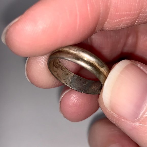 Sterling Silver Thick Double Band Ring, Size 3 1/4 - Picture 2 of 7